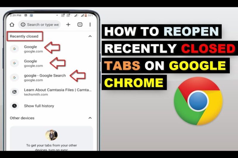 How to restore closed tabs and sessions in your web browser